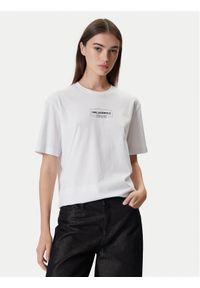 Karl Lagerfeld Jeans T-Shirt A4W17003 Biały Relaxed Fit. Kolor: biały. Materiał: bawełna