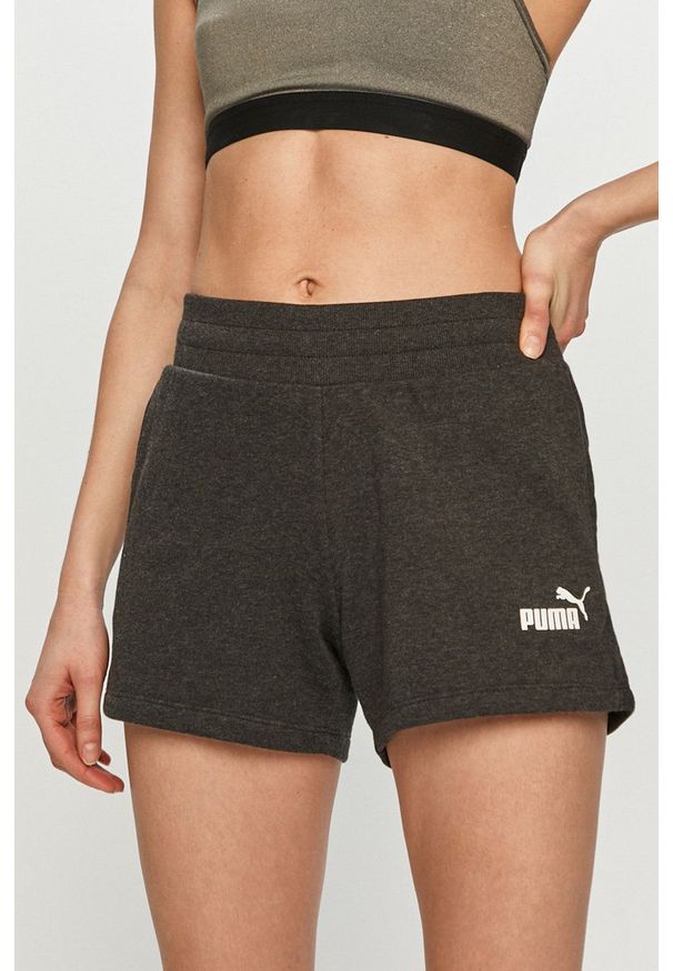 Puma Szorty 586824 damskie kolor szary. Kolor: szary. Materiał: poliester