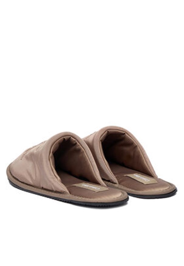 Calvin Klein Jeans Kapcie Slipper Satin Moire YW0YW02053 Beżowy. Kolor: beżowy. Materiał: materiał