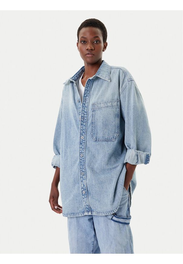 G-Star RAW - G-Star Raw Koszula jeansowa D27695-D788 Niebieski Oversize. Kolor: niebieski. Materiał: bawełna