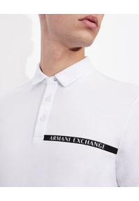 Armani Exchange - ARMANI EXCHANGE - Białe polo z logo. Okazja: na co dzień, na randkę, na spacer. Typ kołnierza: polo. Kolor: biały. Materiał: jeans, bawełna. Sezon: lato. Styl: klasyczny, casual #6