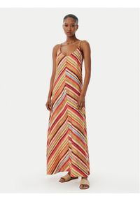 Vero Moda Sukienka letnia Ellie 10345251 Pomarańczowy Regular Fit. Kolor: pomarańczowy. Materiał: wiskoza. Sezon: lato #1