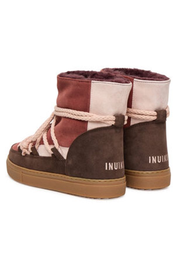 Inuikii Śniegowce Patchwork 3001.003.0072 Bordowy. Kolor: czerwony. Materiał: zamsz, skóra