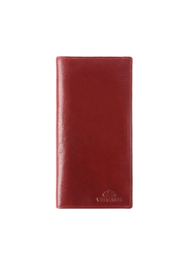 Wittchen - Damski portfel ze skóry klasyczny duży. Kolor: czerwony. Materiał: skóra