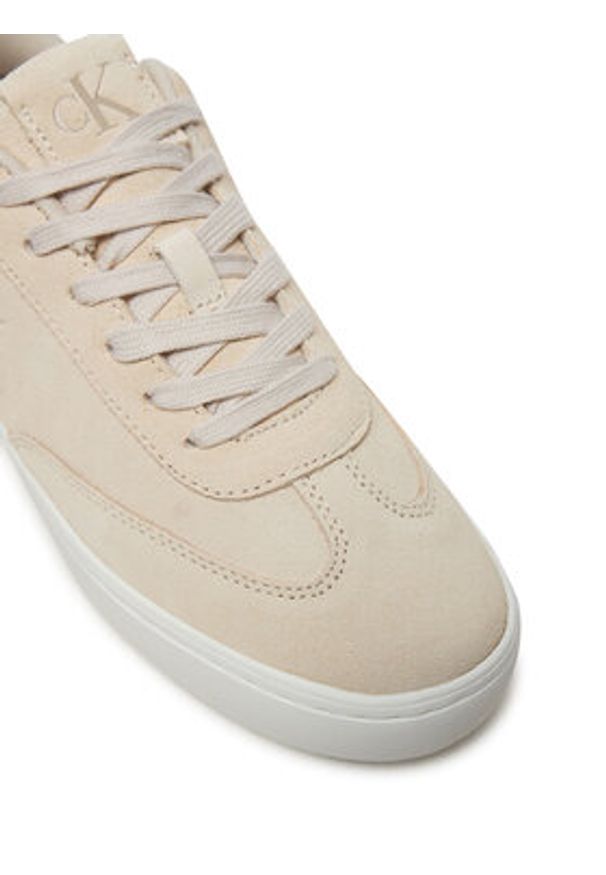 Calvin Klein Jeans Sneakersy Classic Cupsole Laceup Wt Wm YW0YW01833 Écru. Materiał: zamsz, skóra