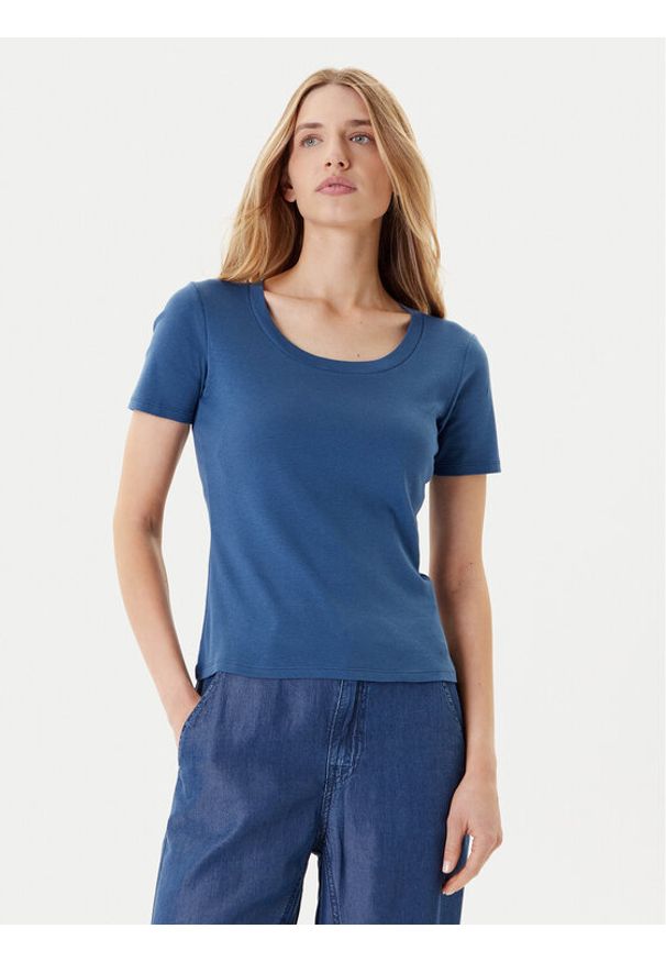 United Colors of Benetton - United Colors Of Benetton T-Shirt 3GA2D1066 Granatowy Slim Fit. Kolor: niebieski. Materiał: bawełna