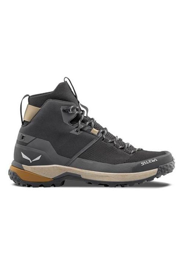 Buty trekkingowe męskie Salewa Puez Knit Mid Powertex. Wysokość cholewki: za kostkę. Kolor: czarny. Materiał: nylon. Szerokość cholewki: normalna