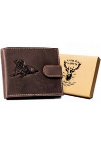 ALWAYS WILD - Portfel Always Wild N992L-CHM-DOG-1 c. brązowy. Kolor: brązowy. Materiał: nubuk, skóra #1