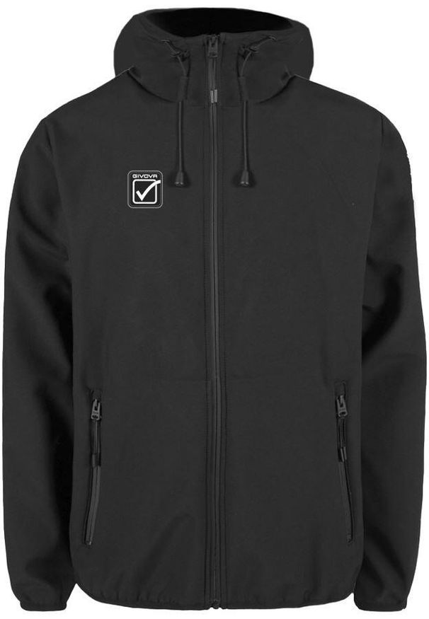Unisex Givova Softshell Kurtka Czarna L - Wiatroszczelna i Oddychająca. Kolor: czarny. Materiał: poliester. Sport: turystyka piesza