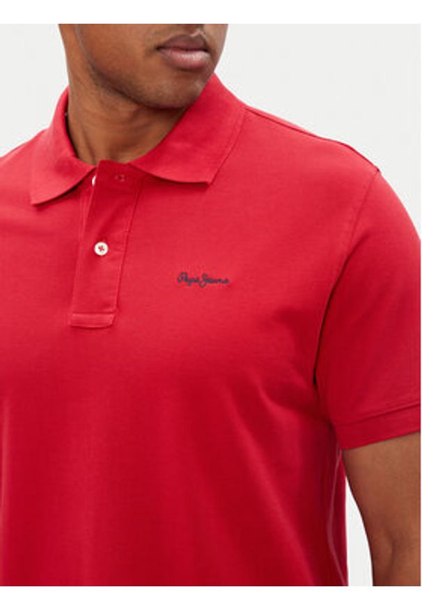 Pepe Jeans Polo Essential PM542298 Czerwony Regular Fit. Typ kołnierza: polo. Kolor: czerwony. Materiał: bawełna