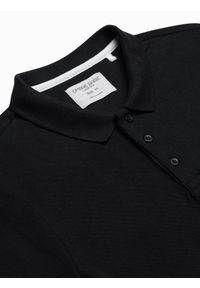Ombre Clothing - Koszulka męska polo bawełniana S1382 - czarna - XXL. Typ kołnierza: polo. Kolor: czarny. Materiał: bawełna. Wzór: nadruk. Styl: klasyczny #2