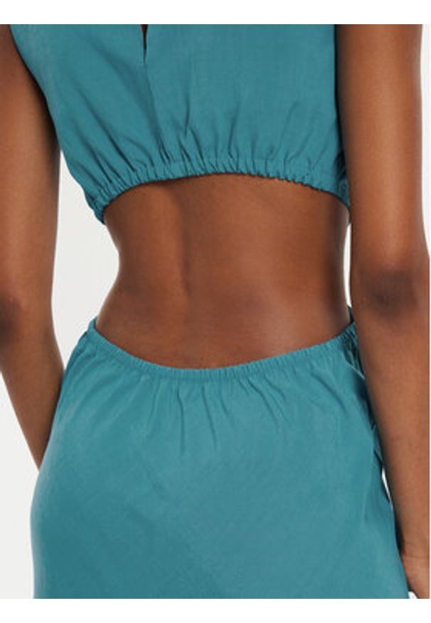 ViCOLO Sukienka letnia Abito TB2469 Błękitny Regular Fit. Kolor: niebieski. Materiał: len. Sezon: lato