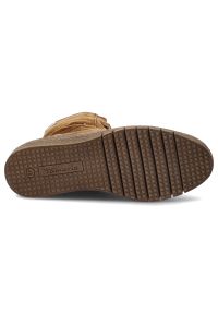 Brązowe Botki Tamaris Ocieplane Obuwie Damskie. Kolor: brązowy. Materiał: jeans, zamsz. Szerokość cholewki: normalna. Sezon: zima, jesień. Obcas: na obcasie. Styl: elegancki. Wysokość obcasa: średni #4