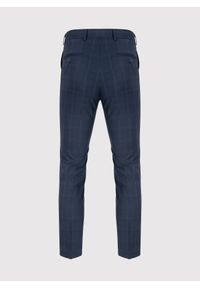 Pako Lorente - PAKO LORENTE – Granatowe spodnie garniturowe w kraciasty deseń. Kolor: niebieski. Materiał: poliester, wełna, lycra #2