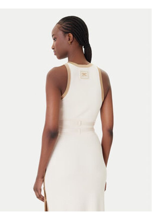 Elisabetta Franchi Top TK-71S-61E2-V270 Beżowy Regular Fit. Kolor: beżowy. Materiał: wiskoza