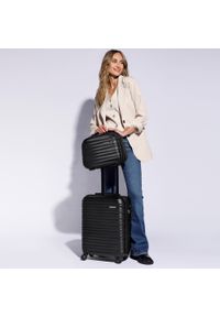Wittchen - Zestaw walizek z ABS-u z żebrowaniem. Kolor: czarny. Materiał: guma #8