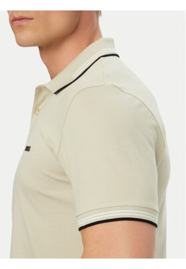 BOSS Polo Paul 50506193 Beżowy jasny Slim Fit. Typ kołnierza: polo. Kolor: beżowy. Materiał: bawełna