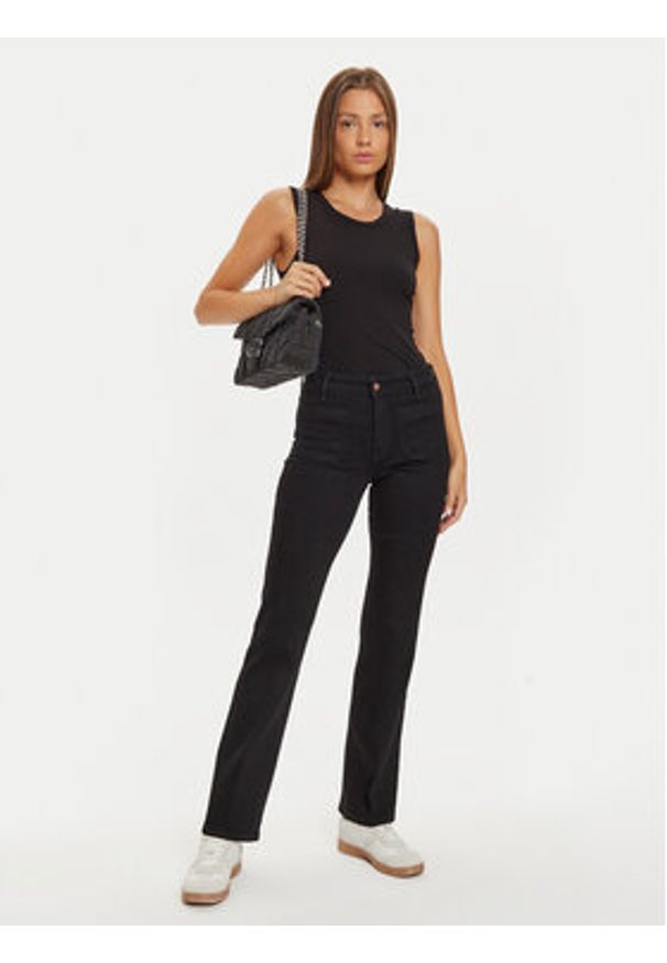 Wrangler Jeansy 112127840 Czarny Flare Fit. Kolor: czarny