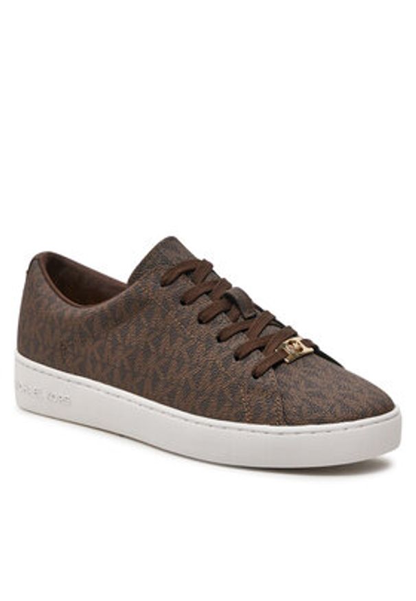 MICHAEL Michael Kors Sneakersy Keaton Lace Up 43R4KTFS1B Brązowy. Kolor: brązowy. Materiał: skóra