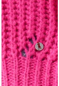 Frieda & Freddies - Sweter z domieszką wełny. Kolor: różowy. Materiał: wełna. Długość rękawa: długi rękaw. Długość: długie. Wzór: ze splotem #2