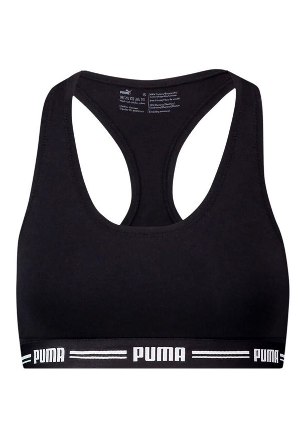 Stanik fitness cardio Puma Racer Back Top 1P Hang. Kolor: czarny. Sport: fitness