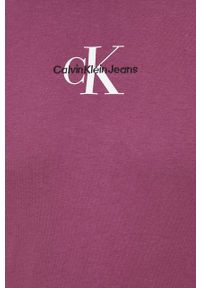 Calvin Klein Jeans t-shirt bawełniany kolor fioletowy z nadrukiem. Kolor: fioletowy. Materiał: bawełna. Wzór: nadruk. Styl: klasyczny #4
