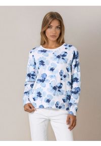 Sinsay - Wiskozowy sweter ze wzorem - niebieski. Kolor: niebieski. Materiał: wiskoza