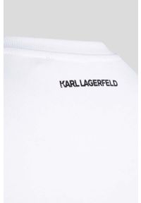 Karl Lagerfeld bluza KL x The Ultimate icon damska kolor biały z aplikacją. Okazja: na co dzień. Kolor: biały. Materiał: bawełna. Wzór: aplikacja. Styl: casual, klasyczny #4