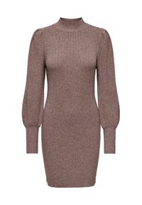 only - ONLY Sukienka dzianinowa Katia 15232502 Brązowy Comfort Fit. Kolor: brązowy. Materiał: syntetyk, wiskoza #6