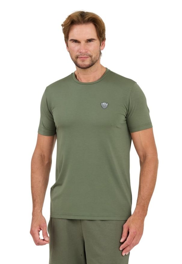 EA7 Emporio Armani - EA7 Zielony męski t-shirt, Rozmiar L. Kolor: zielony