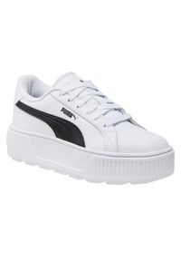 Puma - Damskie Skórzane Buty Sportowe Karmen. Kolor: biały. Materiał: skóra. Styl: sportowy
