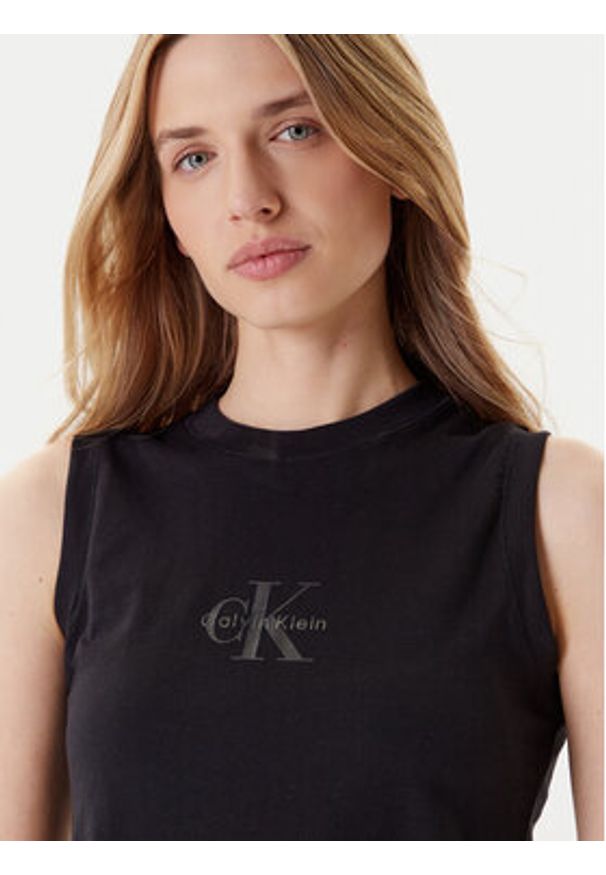 Calvin Klein Jeans Top LV047C852G Czarny Regular Fit. Kolor: czarny. Materiał: bawełna