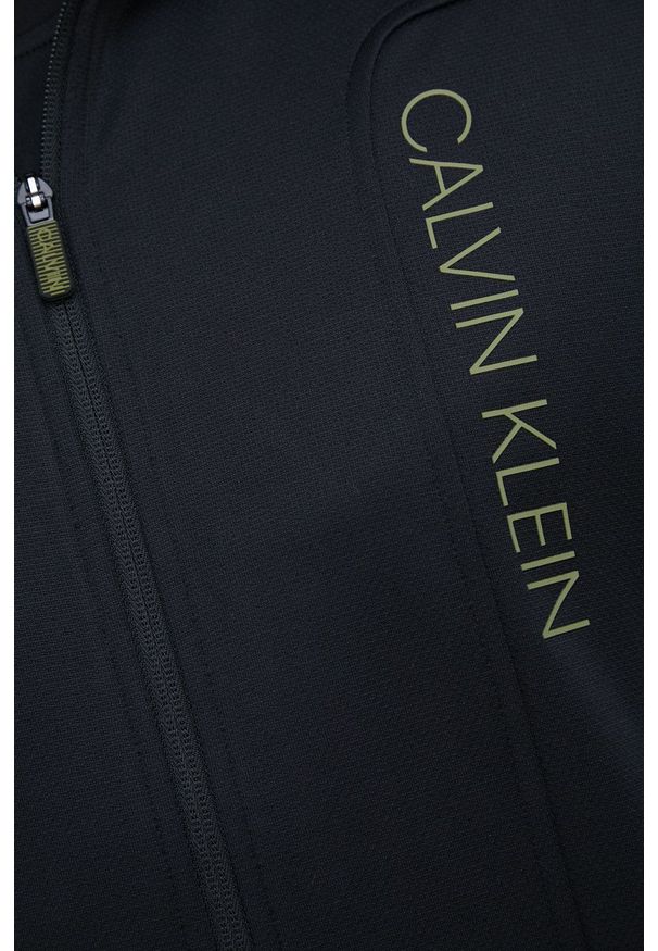 Calvin Klein Performance bluza treningowa męska kolor czarny z kapturem gładka. Typ kołnierza: kaptur. Kolor: czarny. Wzór: gładki