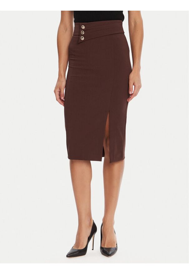 Rinascimento Spódnica ołówkowa CFC0126167003 Brązowy Slim Fit. Kolor: brązowy. Materiał: syntetyk, wiskoza