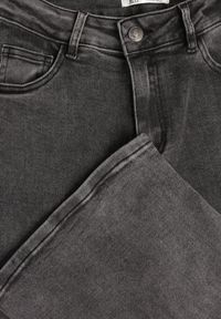 Born2be - Szare Szerokie Jeansy z Wysokim Stanem Mevicania. Okazja: na spacer, na co dzień. Stan: podwyższony. Kolor: szary. Styl: casual, klasyczny #3