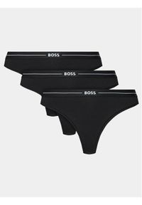 BOSS - Boss Komplet 3 par stringów 50510030 Czarny. Kolor: czarny. Materiał: bawełna