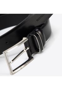 Wittchen - Męski pasek skórzany z ozdobną szlufką. Kolor: czarny. Materiał: skóra. Styl: elegancki, casual, klasyczny #3