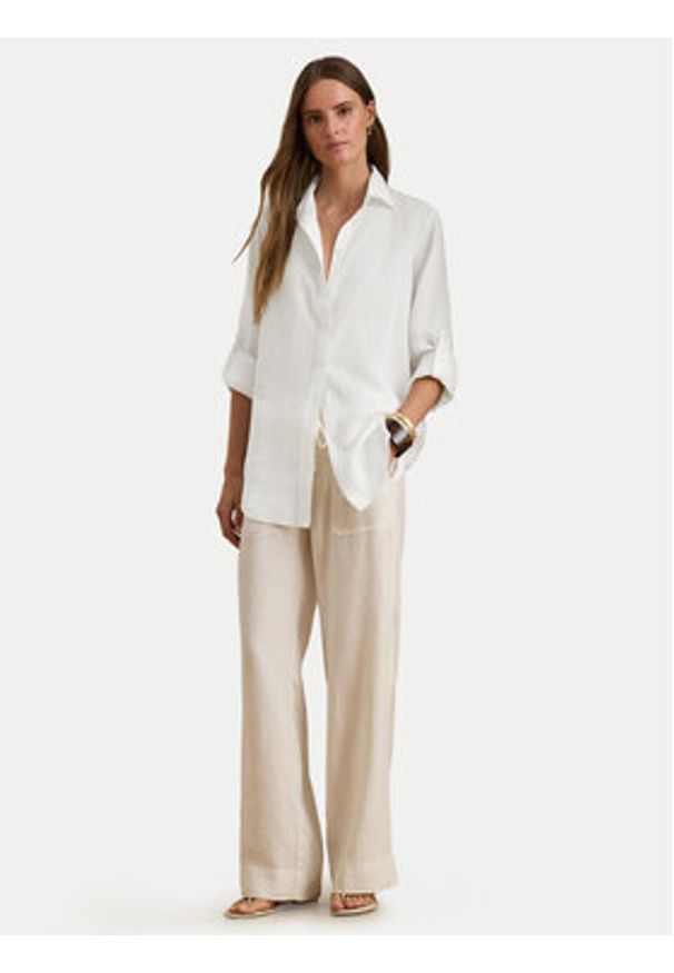 Lauren Ralph Lauren - LAUREN RALPH LAUREN Koszula 200782777001 Biały Relaxed Fit. Kolor: biały. Materiał: len