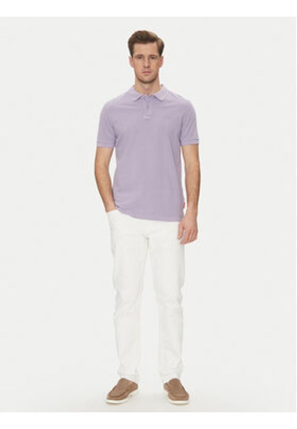 JOOP! Jeans Polo 15 JJJ-02Ambrosian 30045619 Fioletowy Modern Fit. Typ kołnierza: polo. Kolor: fioletowy. Materiał: bawełna