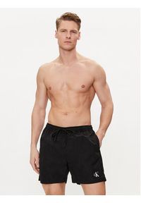 Calvin Klein Swimwear Szorty kąpielowe KM0KM00980 Czarny Regular Fit. Kolor: czarny. Materiał: syntetyk