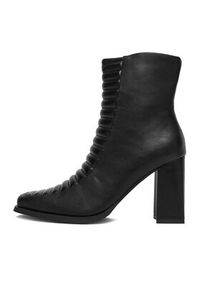 DeeZee Botki 7366 5-BLACK PU Czarny. Kolor: czarny. Materiał: materiał #6