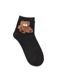 Mix Kolor Damskie Skarpety Misie Moraj 3 Pary. Kolor: beżowy. Materiał: skóra, bawełna. Wzór: haft, aplikacja #3