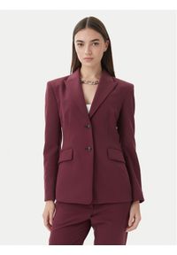 Hugo - HUGO Marynarka Asmalla-1 50533901 Bordowy Slim Fit. Kolor: czerwony. Materiał: syntetyk #1