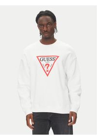 Guess Jeans Bluza M4YQ21 K9V31 Biały Oversize. Kolor: biały. Materiał: bawełna