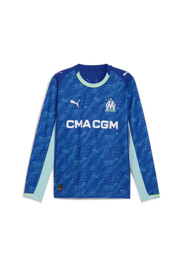 Puma - Męska trzecia koszulka z długim rękawem Olympique Marsylia 25/26 PUMA. Kolor: niebieski. Długość rękawa: długi rękaw. Długość: długie. Sport: bieganie
