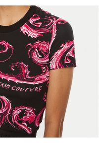 Versace Jeans Couture T-Shirt 77HAH608 JS409 Czarny Slim Fit. Kolor: czarny. Materiał: bawełna