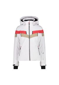 Kurtka damska narciarska CMP 34W4536. Typ kołnierza: kaptur. Kolor: biały. Materiał: softshell. Sezon: zima. Sport: narciarstwo