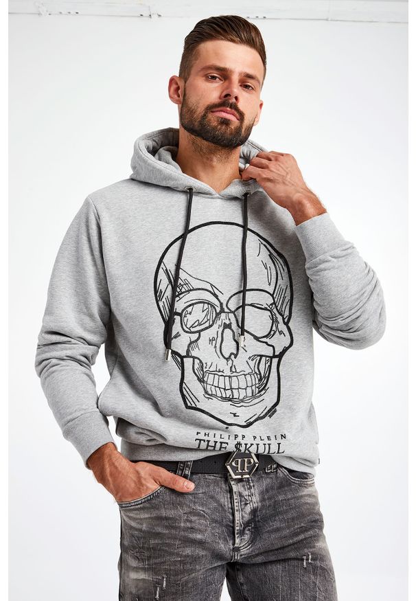 Philipp Plein - BLUZA PHILIPP PLEIN. Typ kołnierza: kaptur. Wzór: melanż