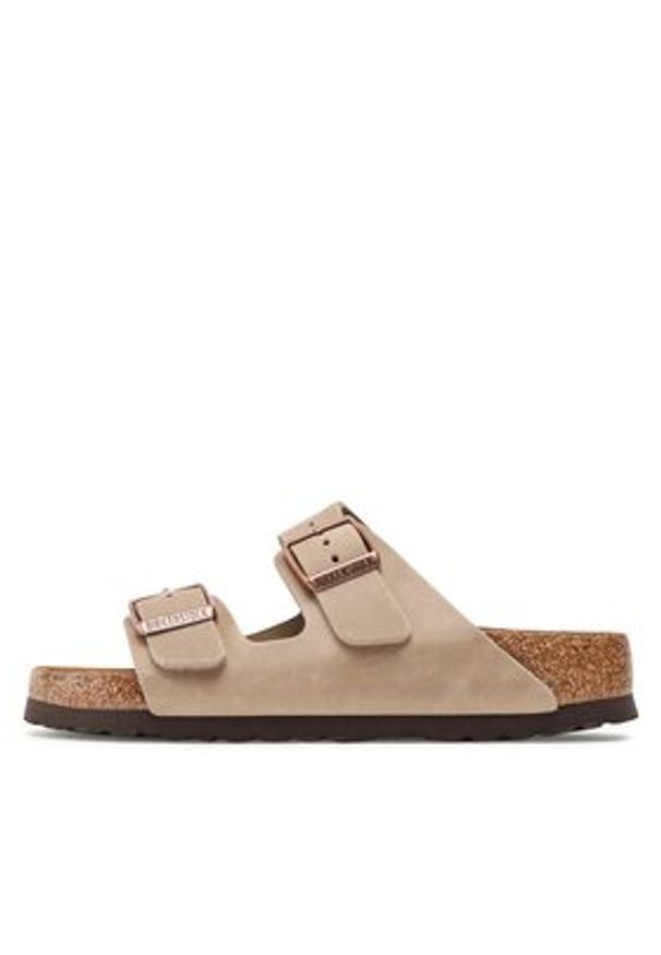 Birkenstock Klapki Arizona Bs 552813 Beżowy. Kolor: beżowy. Materiał: nubuk, skóra