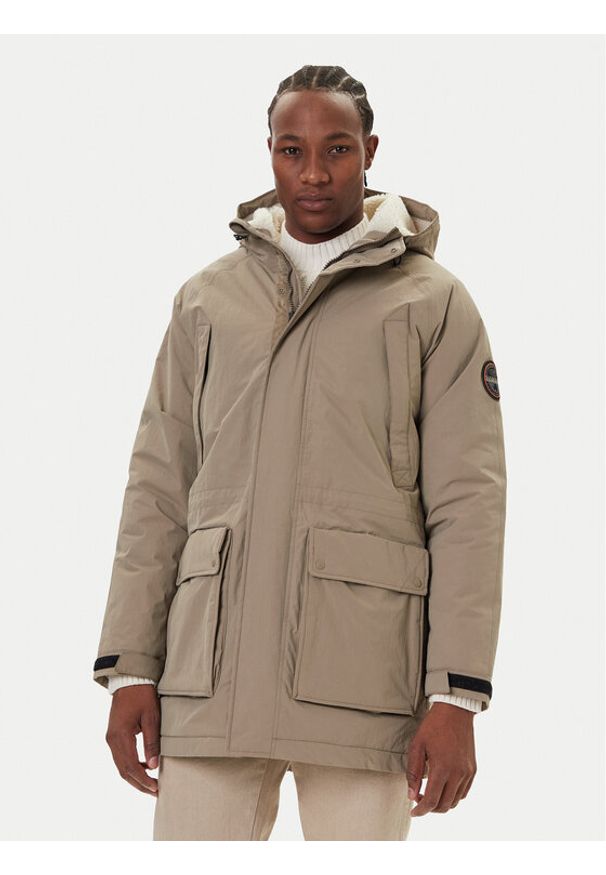 Napapijri Kurtka zimowa A-Diries NP0A88TE Beżowy Regular Fit. Kolor: beżowy. Materiał: syntetyk. Sezon: zima